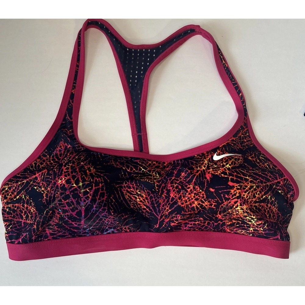 Nike Racerback Pink Leaf Bikini Sports Swim Top Women Size M NWT